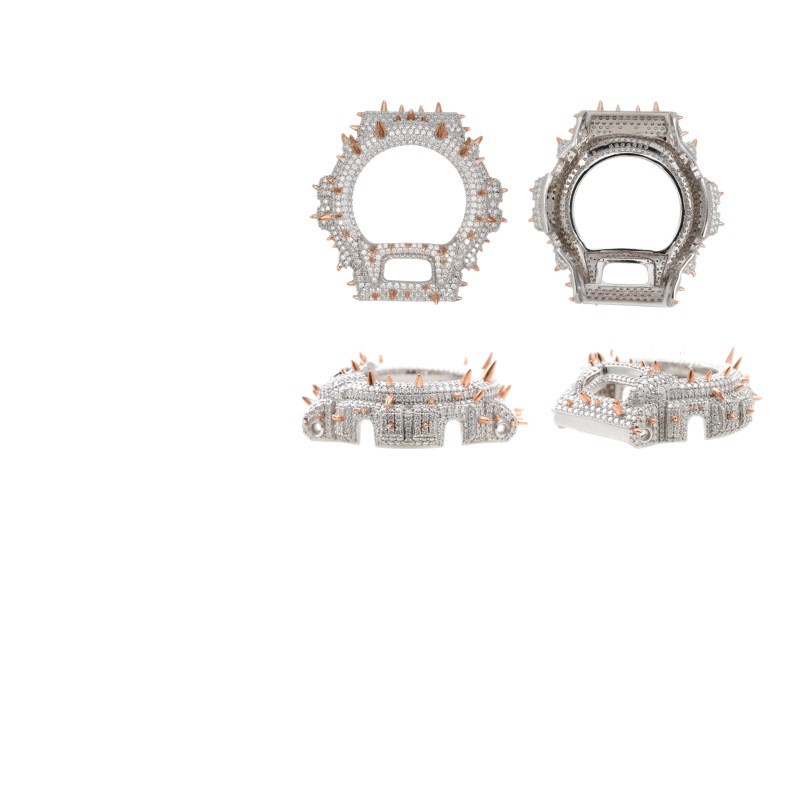 Moissanite Watch Case — Thorn Spike for G-Shock DW-6900, 925 Silver — NOVAE ATELIER